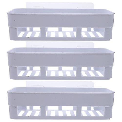 Étagère De Rangement Murale Élégante Pour Articles De Toilette - Sans Perçage, Peu Encombrante - 3 Supports Inclus