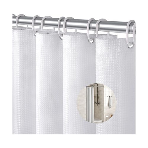 Rideau de douche gaufré élégant - Lavable, imperméable, résistant à la moisissure, 182 cm x 182 cm avec boucle de suspension facile