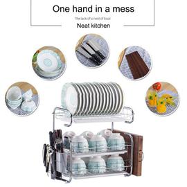 Étagères de rangement multifonctions pour armoires de cuisine, égouttoir à  vaisselle, bol T1, porte-gobelet, assiettes, plats, planche à découper