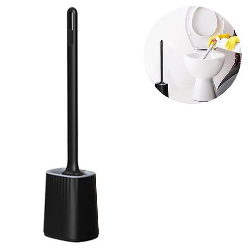 Ensemble de brosses WC flexibles 3 en 1 Bran : tête en silicone, installation facile, support anti-goutte, nettoyage complet
