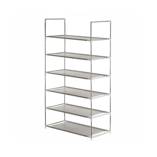 Étagère À Chaussures Grise À 6 Niveaux ¿ Tour De Rangement Empilable Pour 18 Paires De Chaussures, Montage Facile, Design Durable