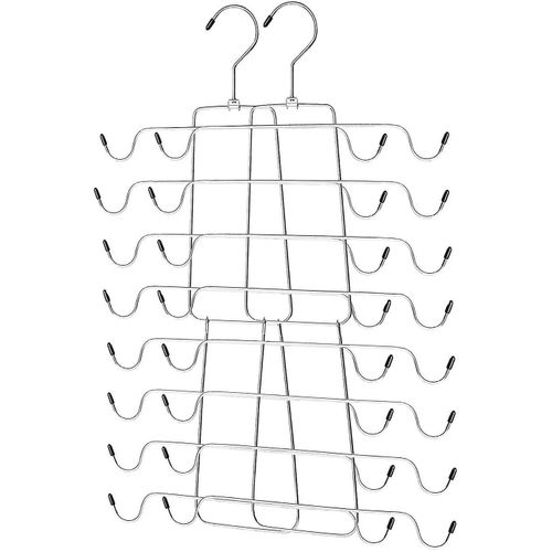 Cintres Métalliques Pour Débardeurs Peu Encombrants - 16 Crochets Pour Un Placard Organisé, Design Durable Et Pliable, Rangement Sans Plis