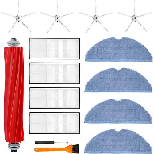 Kit d'accessoires de rechange 15 pièces pour Xiaomi Roborock S7 MaxV et T7 Plus : chiffons, brosses et filtres
