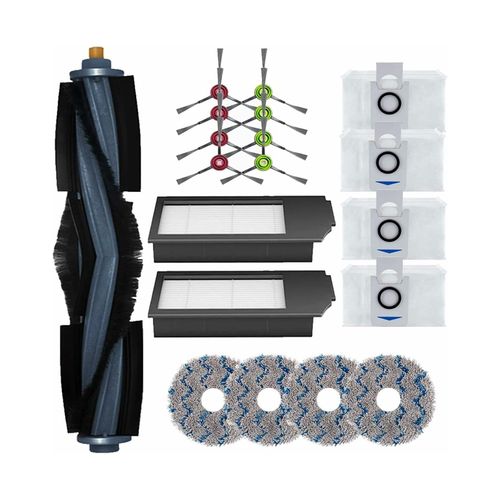Kit d'accessoires de rechange 19 pièces pour aspirateurs ECOVACS Deebot X1 Omni, Turbo et Plus : brosses, filtres, serpillières et sacs