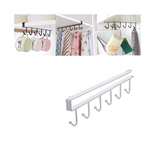 Support À Tasses À 6 Crochets Sous Étagère Pour Cuisine Et Armoire - Installation Facile, Gain De Place, Support En Métal Durable