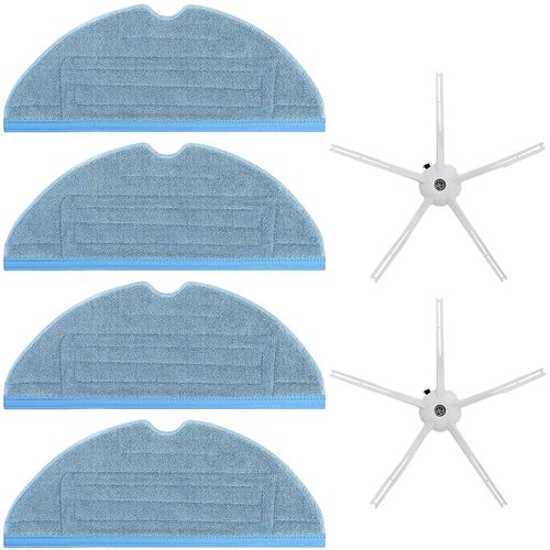 Kit d'accessoires pour aspirateur robot : 4 chiffons de nettoyage et 2 brosses pentagonales pour modèles S7, T7s et T