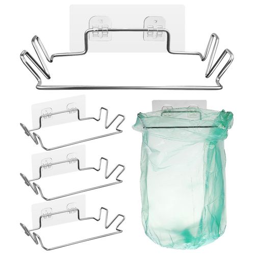 Support De Sac Poubelle Portable En Acier Inoxydable Pour Cuisine Et Maison - Compact, Durable, Facile À Installer, 2 Supports Inclus
