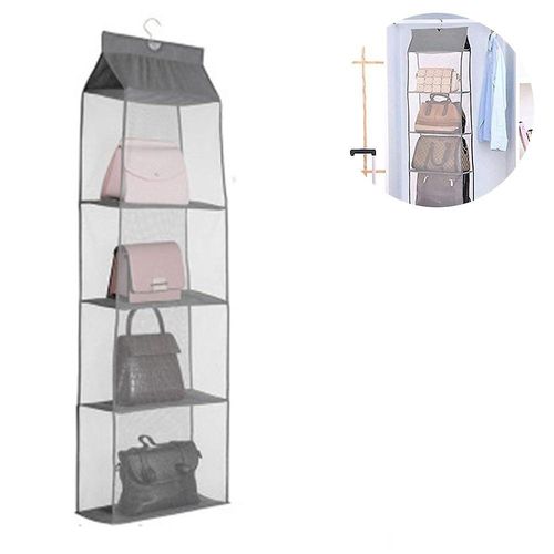 Organiseur De Sac À Main Suspendu - Solution De Rangement À 4 Niveaux Pour Sacs À Main, Chaussures Et Plus Encore - Design Compact