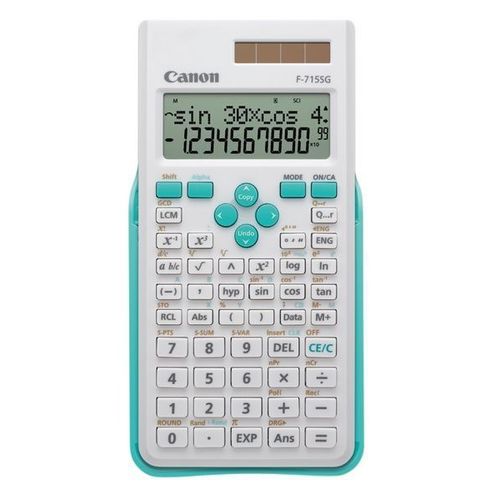 Canon F-715SG - Calculatrice scientifique - 10 chiffres + 2 exposants - panneau solaire, pile - blanc avec bleu