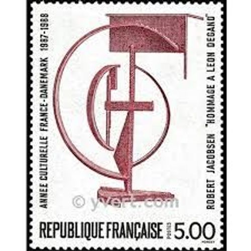 Art : Oeuvre De Robert Jacobsen Amitié Culturelle Entre La France Et Le Danemark Émission Commune France/Danemark Année 1988 N° 2551 Yvert Et Tellier Luxe