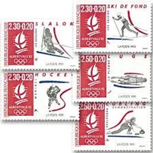 Jeux Olympiques D'Hiver "Albertville92" (4) Série Complète Année 1991 N° 2676 2677 2678 2679 2680 Yvert Et Tellier Luxe