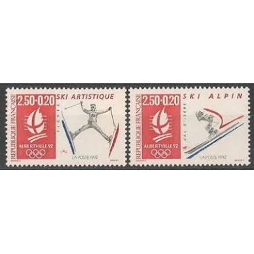 Jeux Olympiques D'Hiver "Albertville92" (5) Ski Artistique Et Alpin La Paire Année 1991 N° 2709 2710 Yvert Et Tellier Luxe