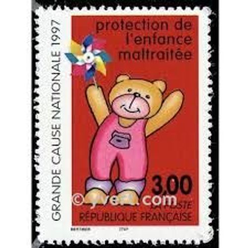 Protection De L'Enfance Maltraitée : Ours En Peluche Année 1997 N° 3124 Yvert Et Tellier Luxe