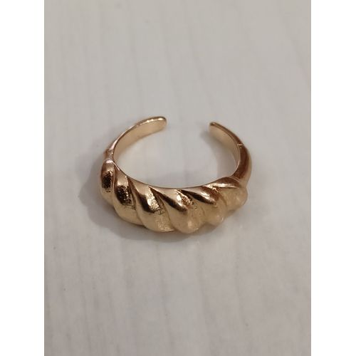 Bague Métal Doré,Torsade ,Bague Ouverte,Taille 17.20 Mm