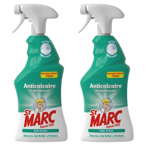 ST MARC Lot de 2 Pistolets Spray Désinfectant et Nettoyant Anticalcaire au Vinaigre Blanc 750 ml