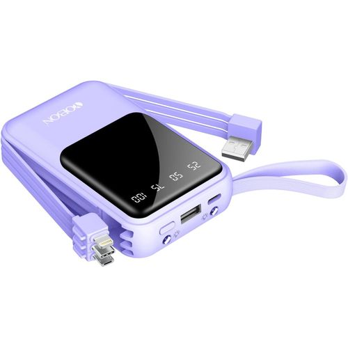 Chargeur De Téléphone Portable 10000 Mah Charge Rapide 3.0 Usb Power Bank Affichage Led Charge Rapide Batterie Externe Compatible Avec Google Lg Android Samsung Galaxy Nintendo Switch (Violet)