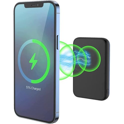 Magsafe Powerbank 10000mah, Batterie Externe Magnétique Pour Iphone 15/14/13/12 Série, Usb-C, Usb-A Et Powerbank Sans Fil À Charge Rapide, Mini Power Bank Pd 20w, Puissant, Noir