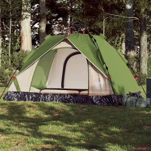 Tente De Camping À Dôme 2 Personnes Vert Libération Rapide