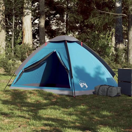 Tente De Camping À Dôme 2 Personnes Bleu Imperméable