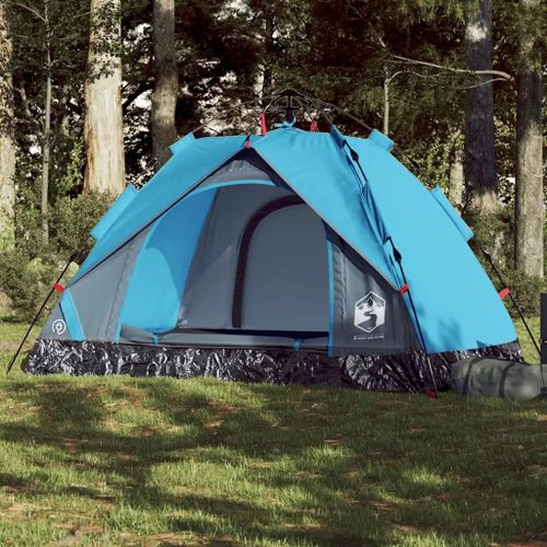 Tente De Camping À Dôme 2 Personnes Bleu Libération Rapide