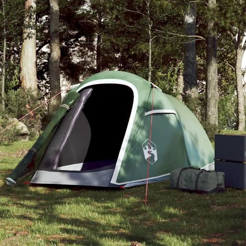 Tente De Camping Tunnel 2 Personnes Vert Imperméable