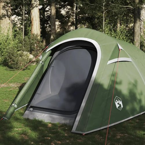 Tente De Camping Tunnel 3 Personnes Vert Imperméable