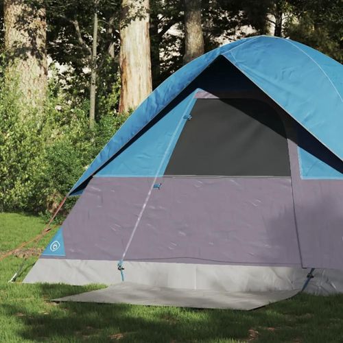 Tente De Camping À Dôme 2 Personnes Bleu Imperméable