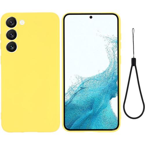 Souple Soft Tpu Silicone Coque Pour Samsung Galaxy S23 Plus Etui Coque Housse Flexible Protection Case Couleur Bonbon Bracelet Design Avec Anti Rayure Antichoc Protectionune Fonction Pour Galaxys23 Plus, Jaune