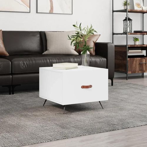 Table Basse Blanc 50x50x40 Cm Bois D'ingénierie