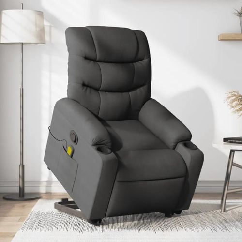 Fauteuil De Massage Inclinable Gris Foncé Tissu