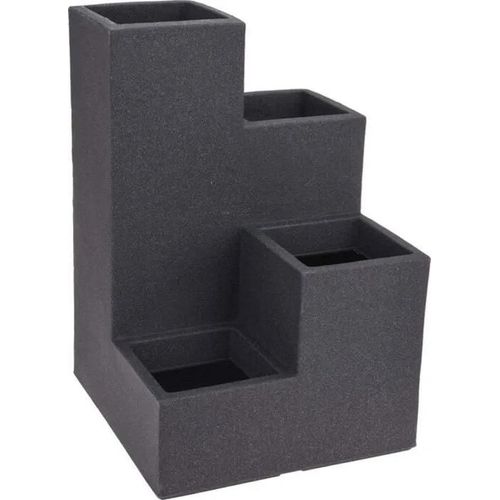 Jardinière En Plastique En Forme De Spirale ¿ 4 Bacs ¿ Xxl 60 X 40 X 40 Cm ¿ Anthracite