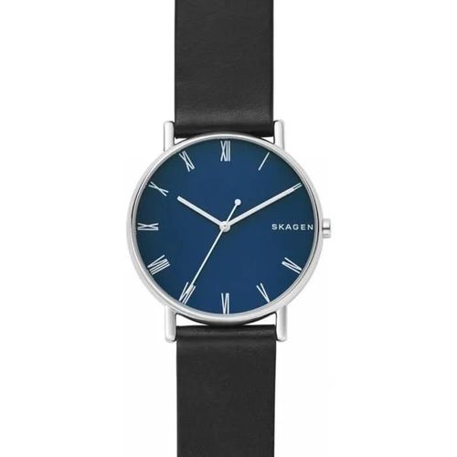 Montre - Skagen - Signatur Skw6434 - Titane - Cuir - Bleu