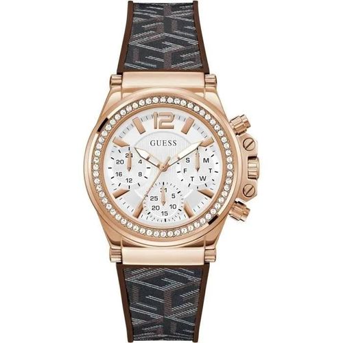 Montre - Guess - Charisma Gw0621l5 - Quartz - Acier Inoxydable - Bracelet En Silicone Marron