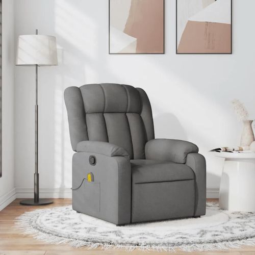 Fauteuil De Massage Inclinable Gris Foncé Tissu