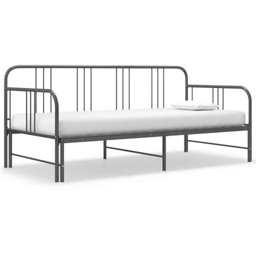 Cadre De Canapé-Lit Extensible Sans Matelas Gris Métal 90x200cm