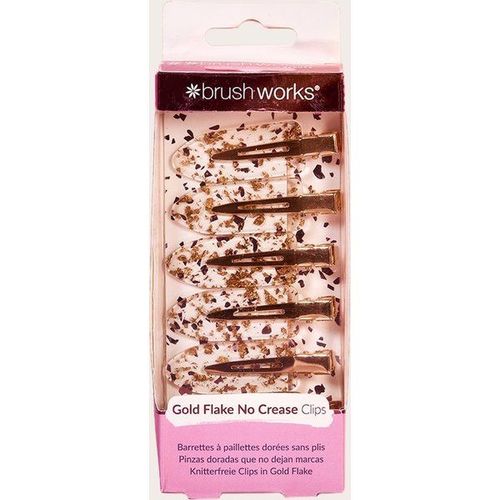 Brushworks Lot De 6 Barrettes Dorées Mouchetées, One Size