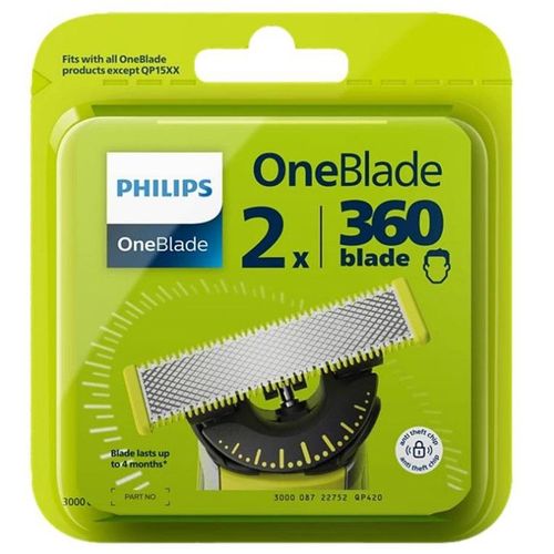 Lames de rasoirs - PHILIPS - ONEBLADE QP220/50 QP420/50 - Lot de 2 - Compatible avec rasoirs - Mixte
