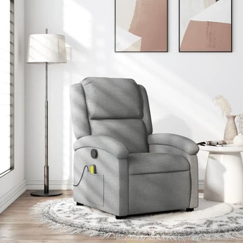 Fauteuil De Massage Inclinable Gris Clair Tissu
