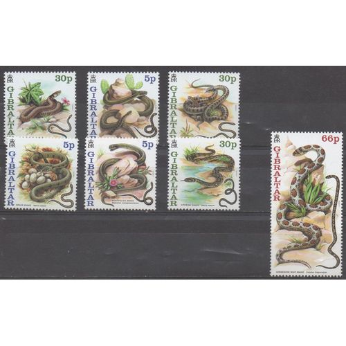 Gibraltar Timbres Animaux : Les Serpents 2001