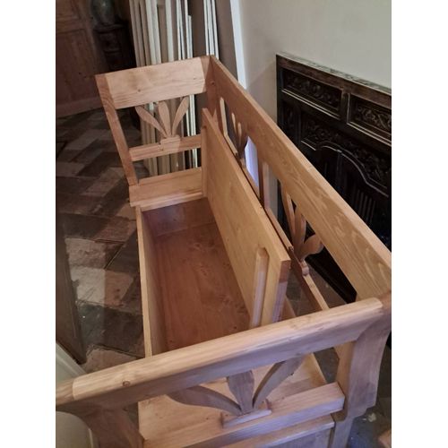 Banc Coffee Campagnard En Pin Massif Avec Accoudoirs 130cm