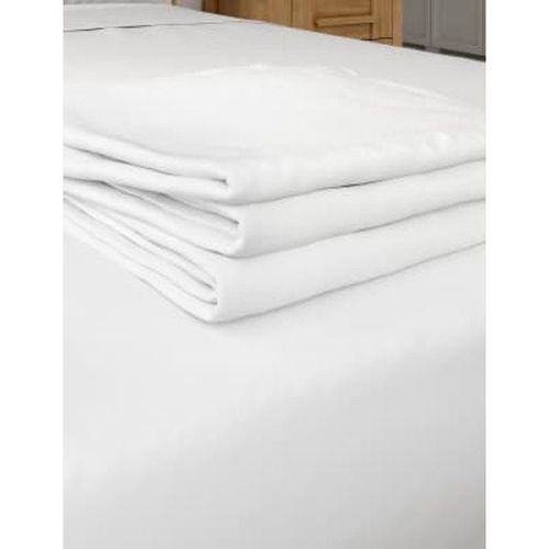 Drap Plat En Coton Et Fibres De Bambou Avec Une Densité De Tissage De 300 Fils - Blanc
