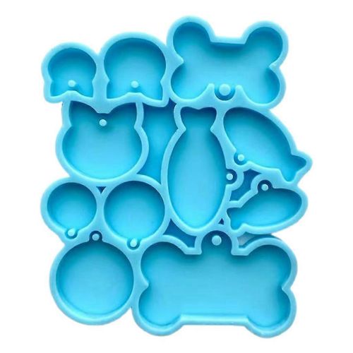Chats Fishes Bones Combinaison Porte-Clés Pendentif Epoxy Résine Moule Silicone Moule