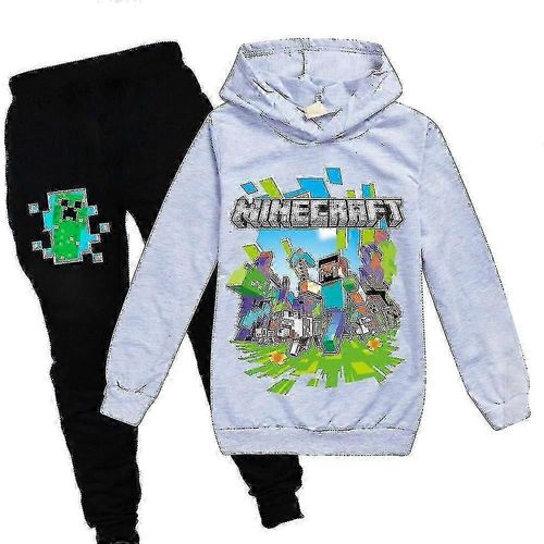 7-16 Ans Enfant Minecraft Print Survêtement Set Hoodie Pantalon
