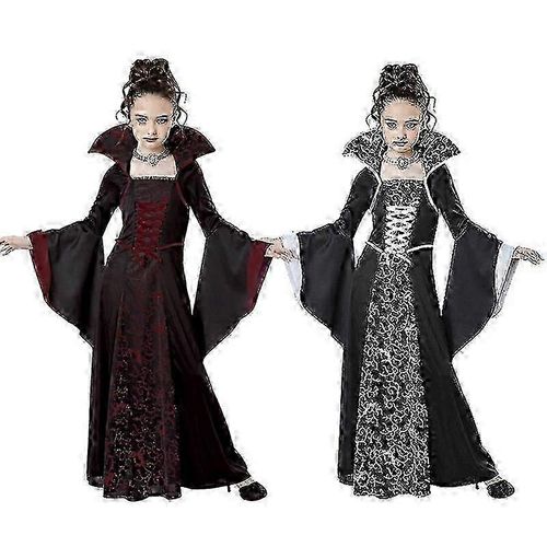 Halloween Cosplay Sorcière Vampire Costume Pour Enfants Filles Disfraz Carnaval Dress Up Party Mujer Vêtements De Performance Pour Enfants