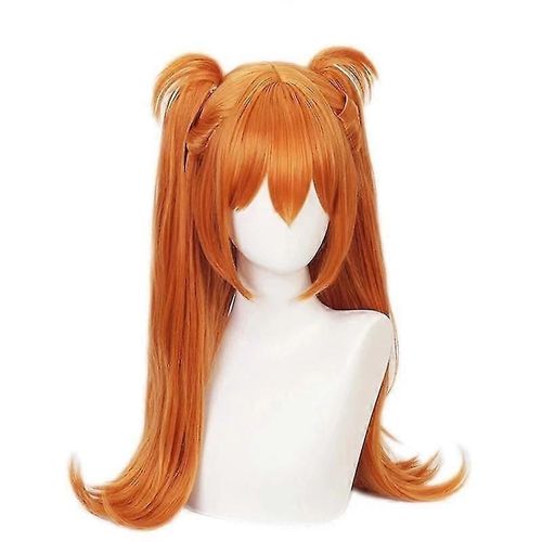 Anime Asuka Langley Soryu Cosplay Perruque Longue Orange Résistant À La Chaleur Costume Cheveux Synthétiques Femmes Headwear