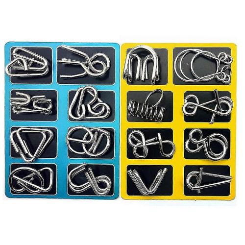 16 Pièces De Métal Fil Puzzle Jouet Casse-Tête Casse-Tête Jeu Intelligence Iq Test Lord Of The Rings Cadeau Pour Les Enfants
