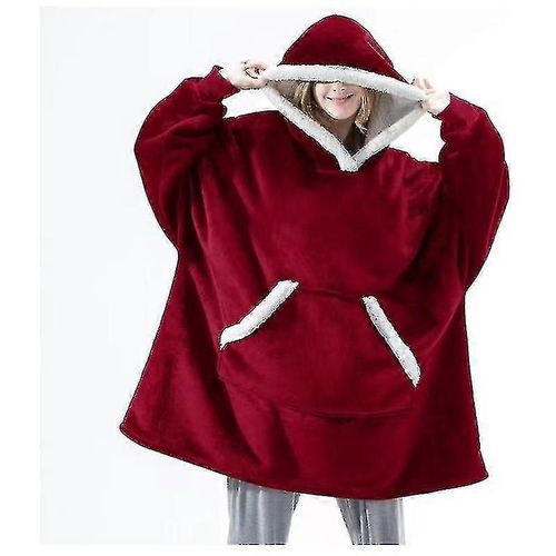 Couverture À Capuche Surdimensionnée Wearable Lamb Velvet Lazy Blanket Home Casual Pull En Peluche Avec Capuche Taille Unique Pour Tous