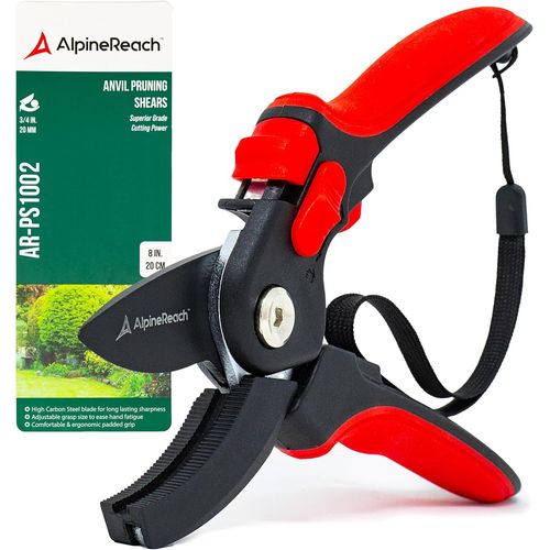 Sécateur De Jardin - 25Cm Avec Lame Large En Acier Sk5 À Haute Teneur En Carbone, Coupe Les Branches Des Arbres, Poignée Ergonomique (Sécateur À Enclume) - JACK DANIELS