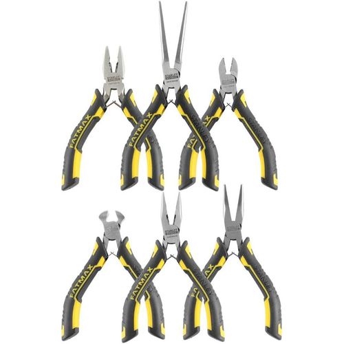 Stanley Fmht0-80541 Mini Pinces, Gamme Fatmax - Design Compact - Ressort De Rappel - Coupe Et Serre - Poignée Bi Matière - Acier Trempé - 6 Pièces Jaune/Noir - JACK DANIELS