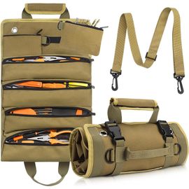 Sac À Outils Enroulable Trousse A Outils Sacs Porte-Outils Moto Avec 5 Poches À Fermeture Éclair Pour Ménage Charpenterie Électricien Voitures - JACK DANIELS